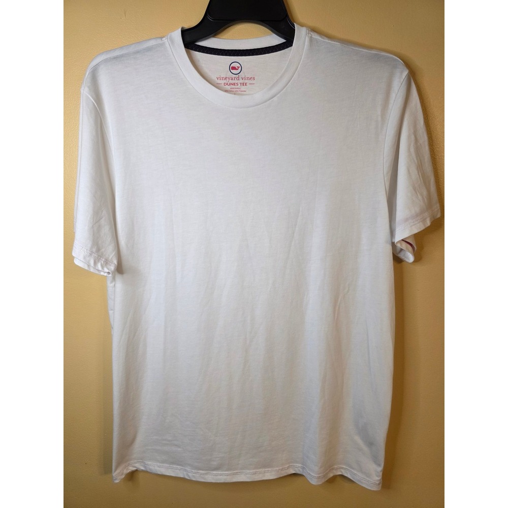 Vineyard Vines Dunes Tee Mens Large White Short Sleeve Cotton Blend T-Shirt